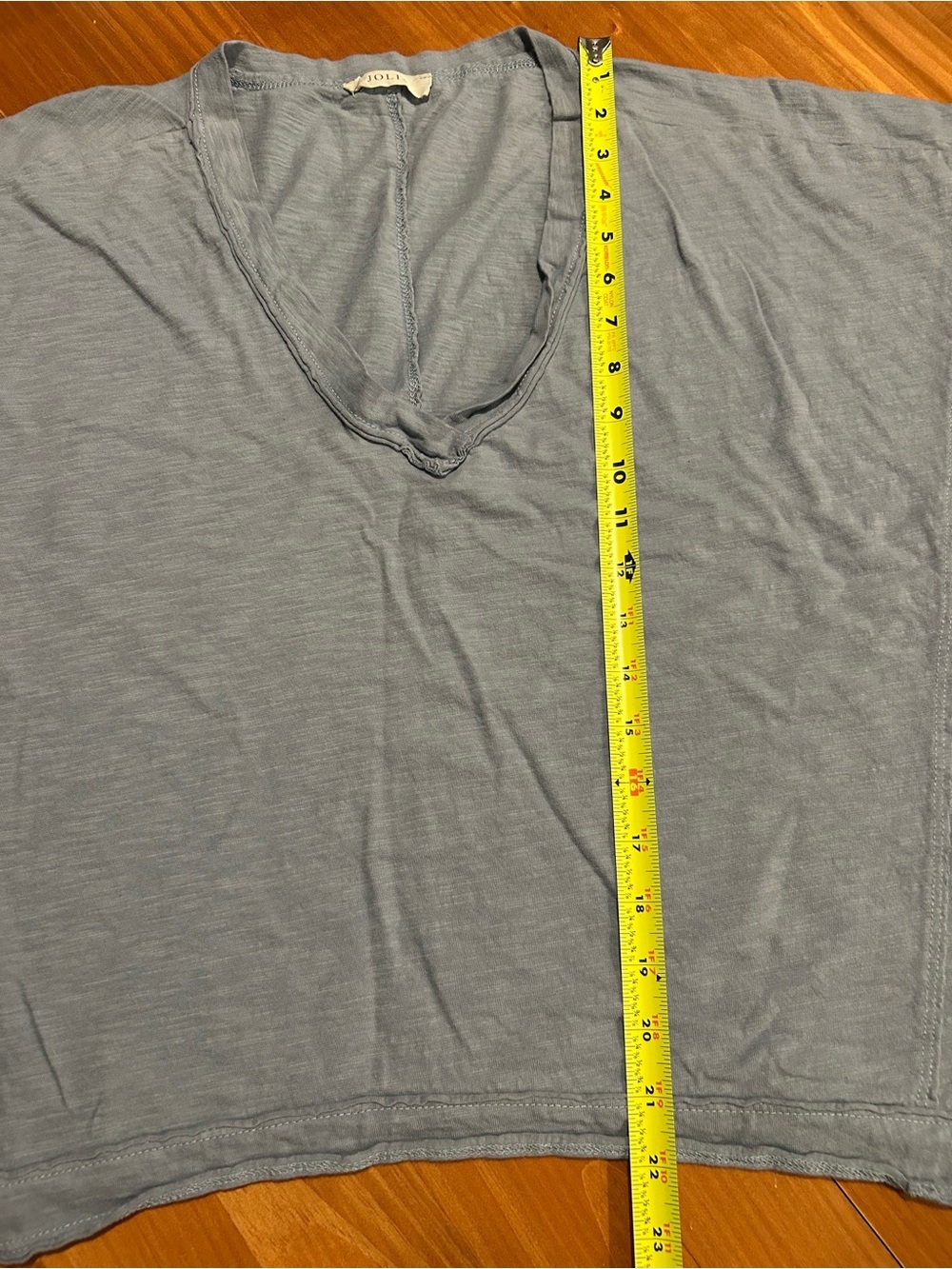 Jolie XL Blue Cotton Oversized Dolman Raw Hem Tunic Top - Picture 8 of 9